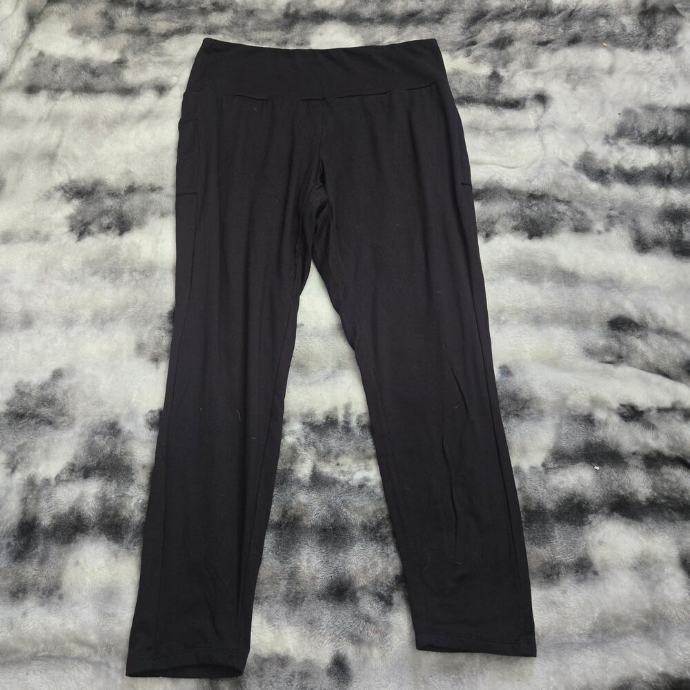 One Step Up High Waist Leggings 2XL Black Stretch Pants with Cell Phone Pockets